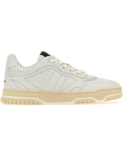 Gucci Leather Re-Web Trainers - White