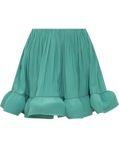 Lanvin Charmeuse Ruffle Skirt - Green