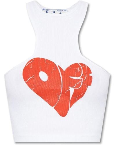 Off-White c/o Virgil Abloh Heart Printed Sleeveless Top - White