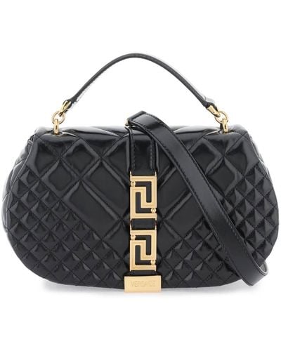 Versace 'greca Goddess' Shoulder Bag - Black