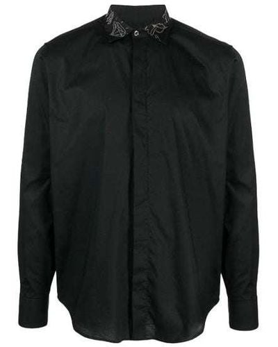 John Richmond Shirt With Sequined Collar - Black