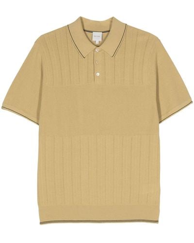 Paul Smith Knitted Cotton Polo Shirt - Natural