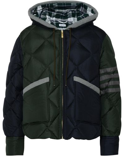Thom Browne Two-tone Polyester Down Jacket - Black