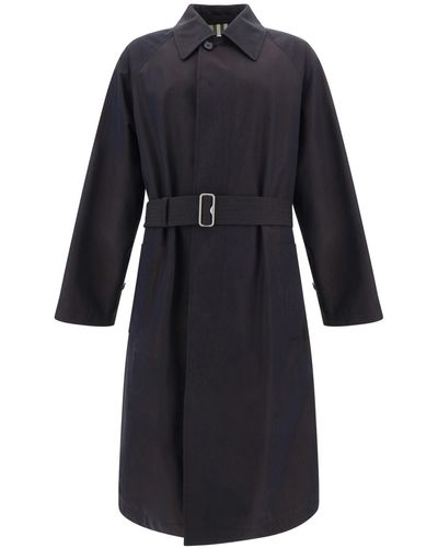 Burberry Breasted Trench Jacket - Blue