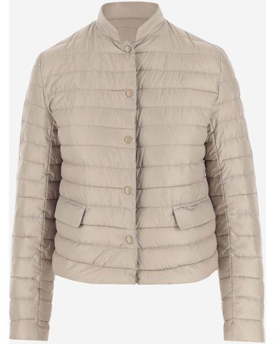 Aspesi Quilted Nylon Down Jacket - Natural