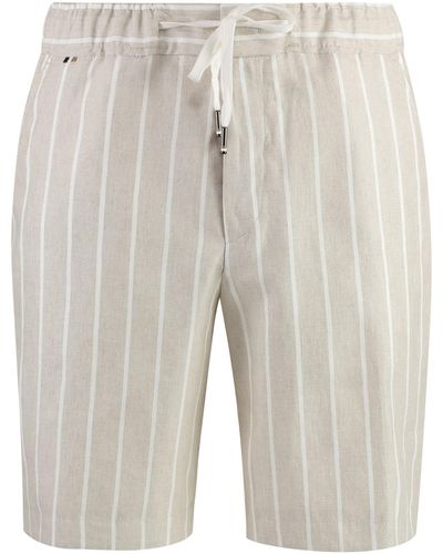 BOSS Linen Bermuda-Shorts - Gray