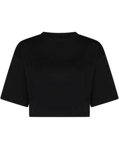 Loulou Studio Gupo Cotton Cropped T-shirt - Black