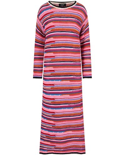DSquared² Striped Knitted Dress - Red