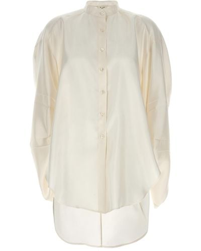 DI.LA3 PARI' Curled Sleeve Shirt - White