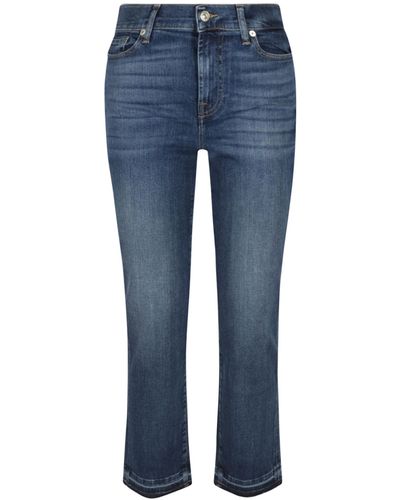 7 For All Mankind The Straight Crop Jeans - Blue
