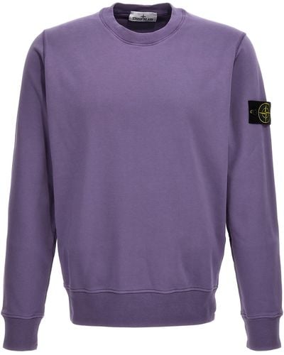 Stone Island Logo Badge Sweatshirt - Purple