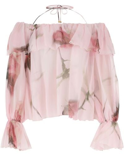 Blumarine Printed Silk Blouse - Pink