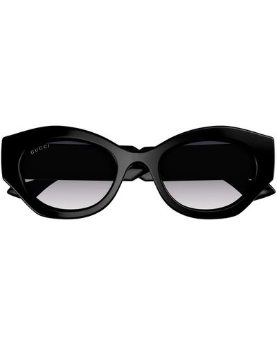Gucci Gg1553S Linea Gucci Lido 001 Crystal Sunglasses - Black