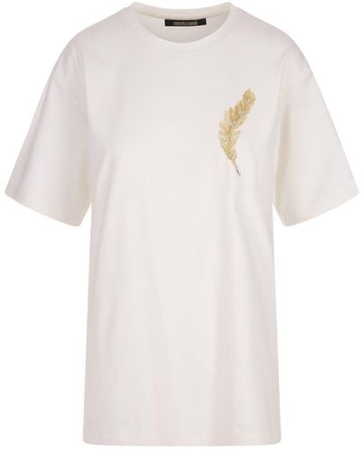 Roberto Cavalli Plumage T-shirt - White