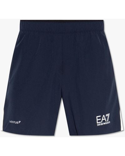 EA7 Emporio Armani Printed Shorts - Blue