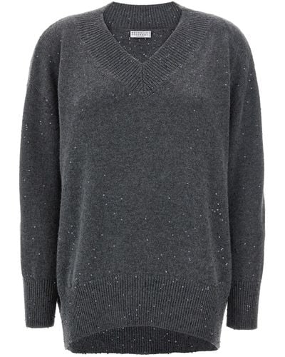 Brunello Cucinelli Sequin Sweater - Gray