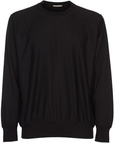 AURALEE Elastic High Gauce Sweatshirt - Black
