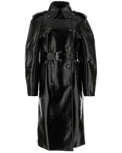 Sportmax Black Synthetic Leather Faggi Coat