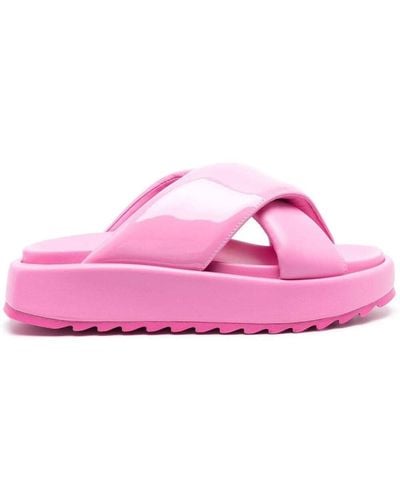 Gia Borghini Crossover-strap Slides - Pink