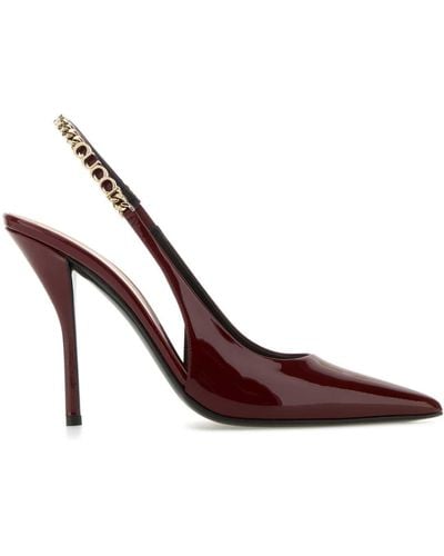 Gucci Burgundy Leather Signoria Court Shoes - Brown