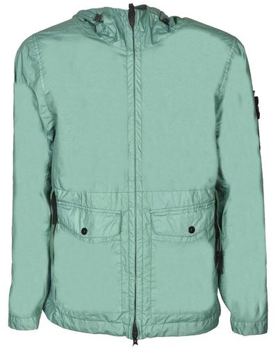 Stone Island Membrana 3L Tc Zipped Hooded Jacket - Green