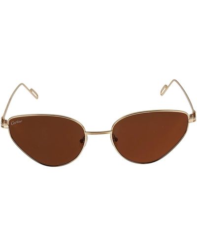Cartier Cat-Eye Logo Sunglasses - Brown