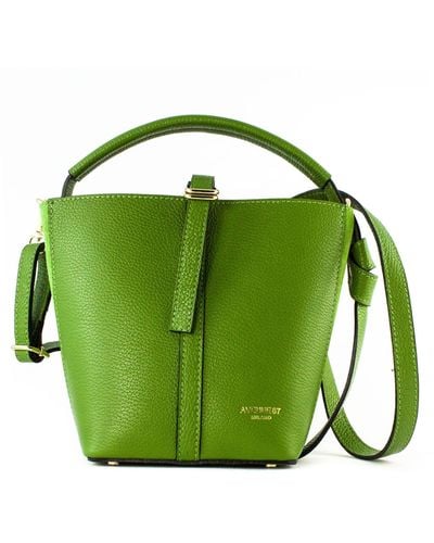 Avenue 67 Grained Leather Bag - Green