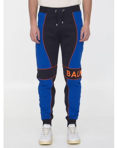 Balmain Track Trousers With Logo - Blue