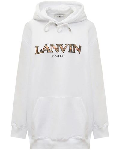 Lanvin Oversized Logo Hoodie Sweatshirt - White