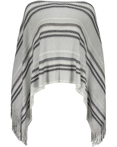 Missoni Fringed Knit Poncho - Grey