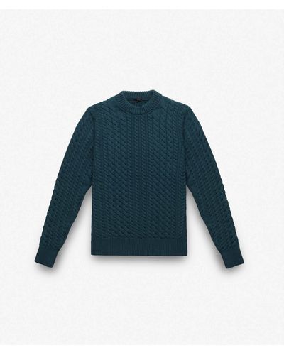 Larusmiani Cable Knit Sweater Col Du Pillon Sweater - Blue