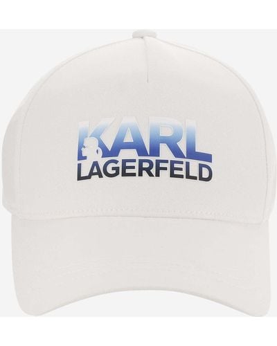 Karl Lagerfeld Cotton Blend Baseball Cap With Logo - Blue