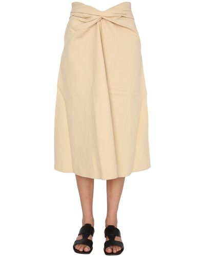 Lemaire Skirt With Drape - Natural