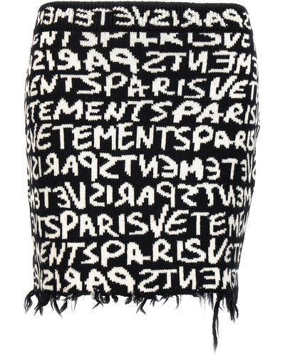 Vetements Graffiti Monogram Skirts - Black