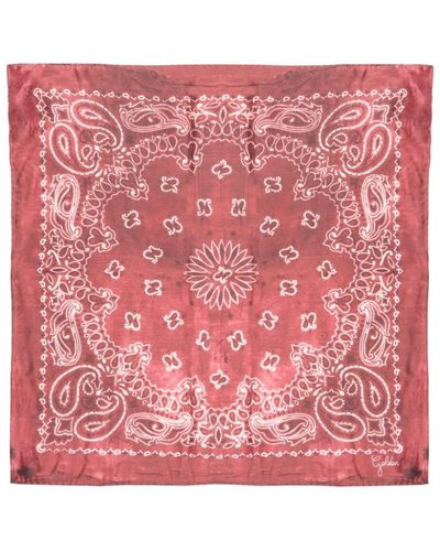 Golden Goose Scarf With Plaisley Pattern - Red