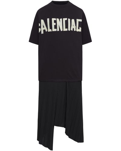 Balenciaga Technical Crepe T-shirt Dress - Black