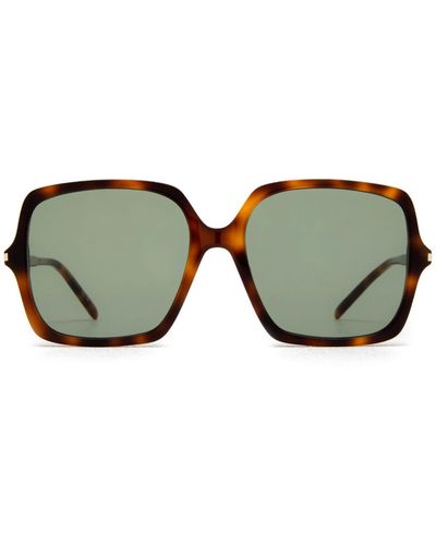 Saint Laurent Sl 591 Havana Sunglasses - Green