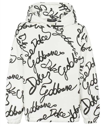 Dolce & Gabbana Logo Hooded Sweatshirt - White