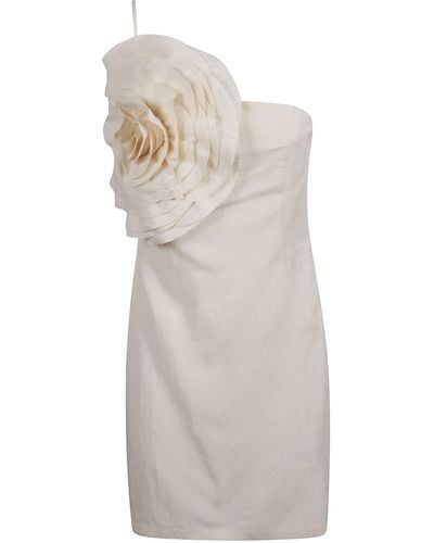 Blumarine Large Flower Detail Sleeveless Dress - White