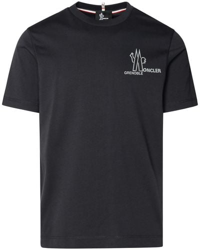 3 MONCLER GRENOBLE Navy Cotton T-shirt - Black