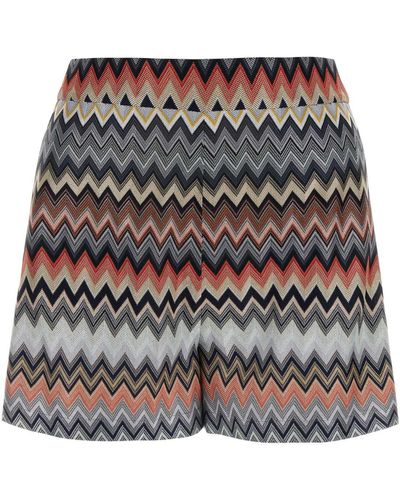 Missoni Embroidered Cotton Blend Shorts - Multicolour