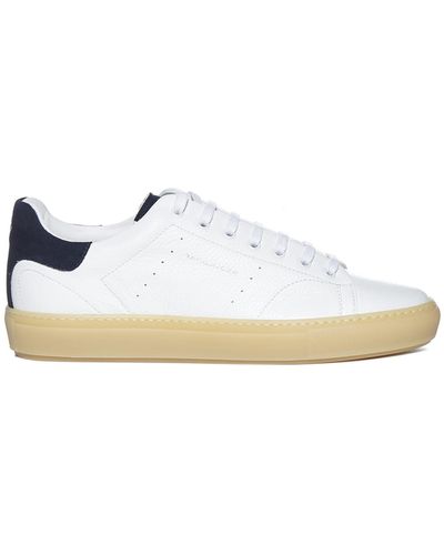 Tagliatore Leather And Suede Trainers - White
