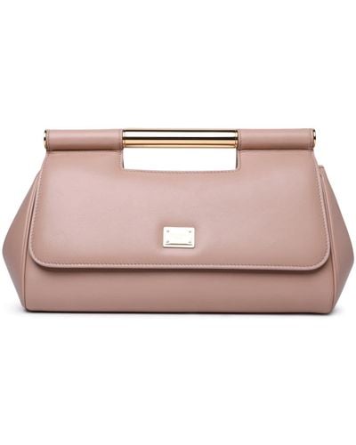 Dolce & Gabbana Sicily Large Leather Clutch - Pink