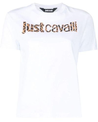 Just Cavalli Animal-print-logo T-shirt - White