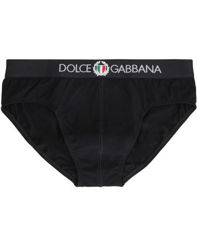 Dolce & Gabbana Logo-appliqued Briefs, - Black