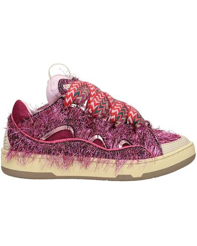 Lanvin Curb Sneakers In Synthetic Fibers - Pink