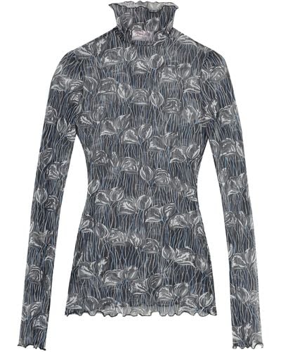 Emilio Pucci Printed Long-sleeve Top - Gray