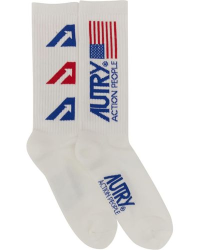 Autry Jaquard Logo Sock - Blue