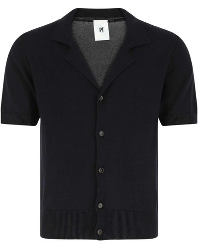 PT Torino Midnight Cotton Blend Cardigan - Black