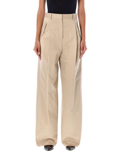 Lanvin Flared Chino Trousers - Natural